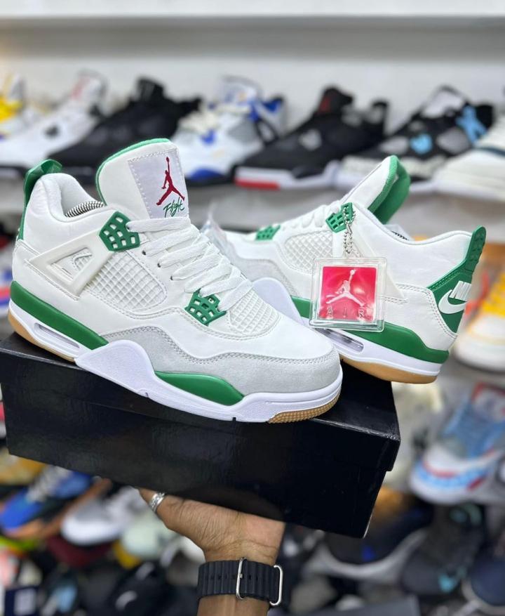 Jordan Retro 4 SB Pine Green White First Copy Premium Quality Sneakers - ShoesBox